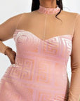 Plus Size Velvet Burnout Dress