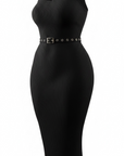 Belted Ribbed Midi Dress