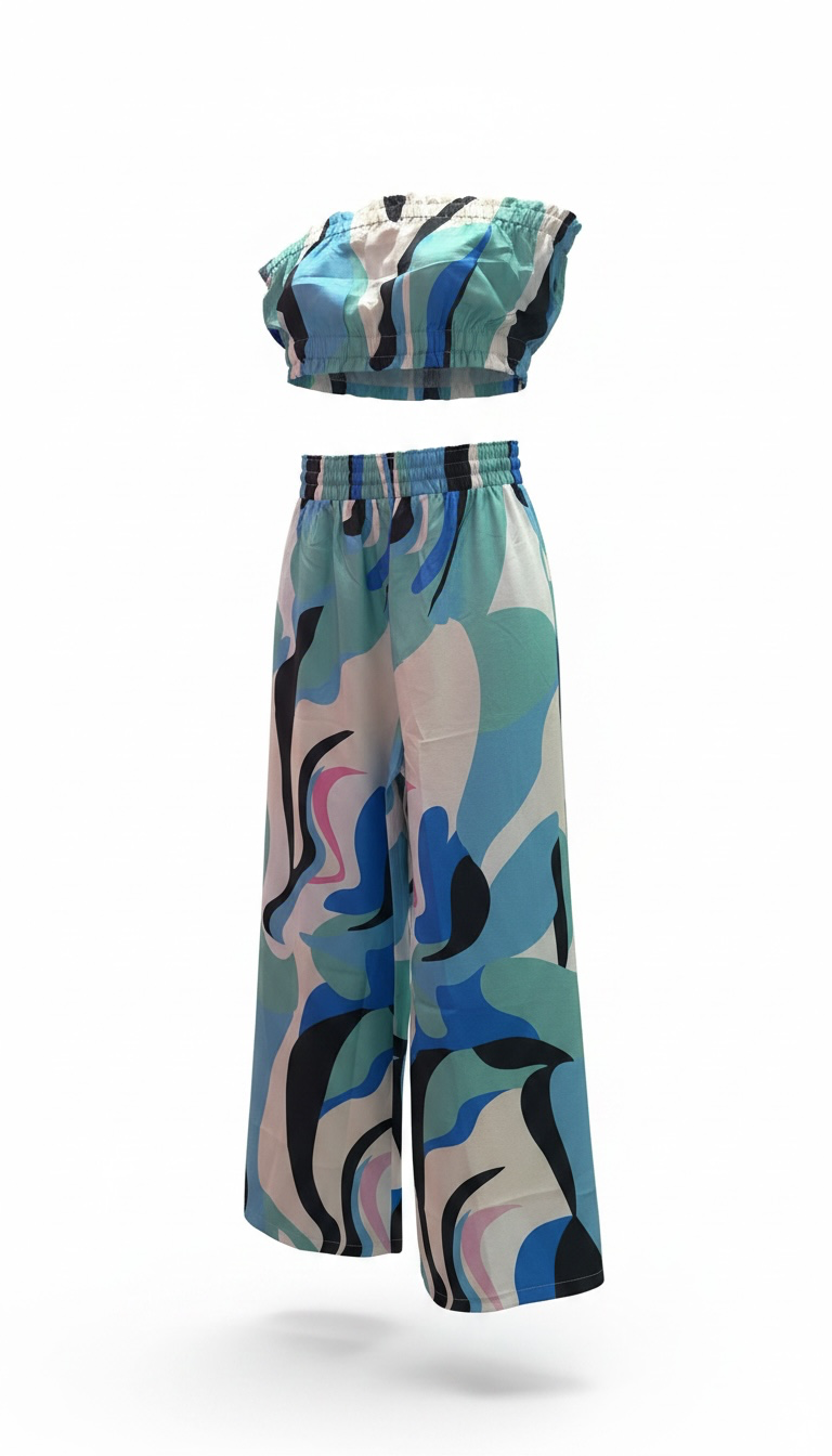 Ocean Breeze Abstract Two Piece Set