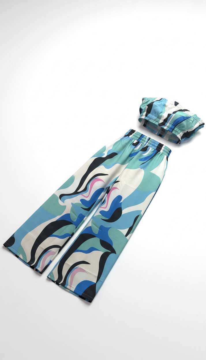 Ocean Breeze Abstract Two Piece Set